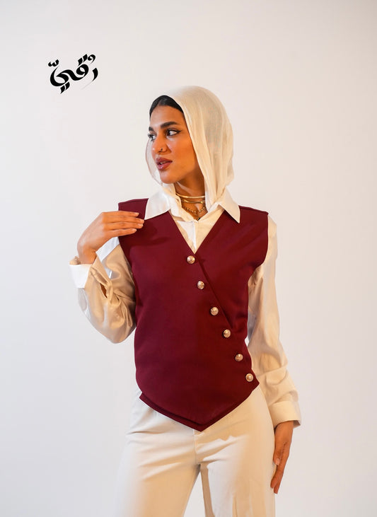 Burgundy vest