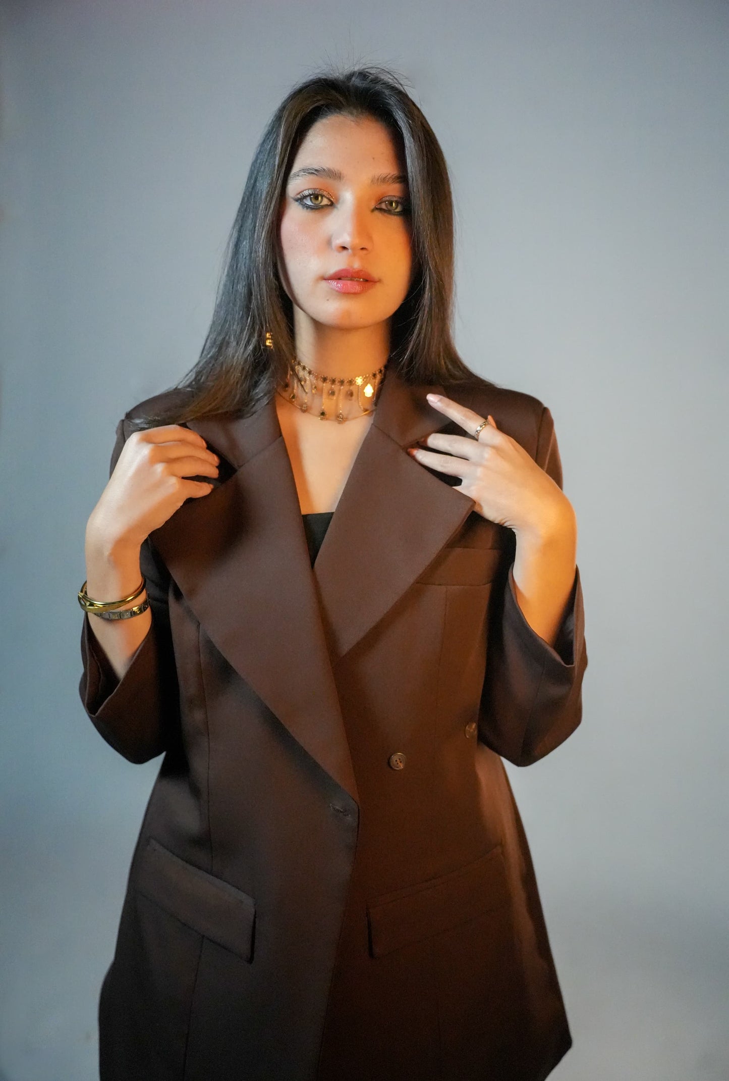 brown blazer
